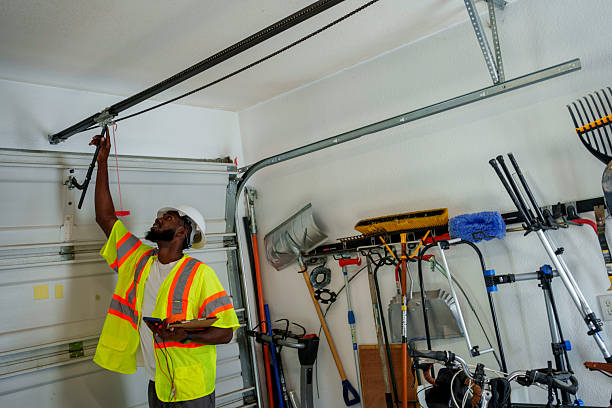 Professional Garage Door Panel Replacement technician working in Grant County County, OK
